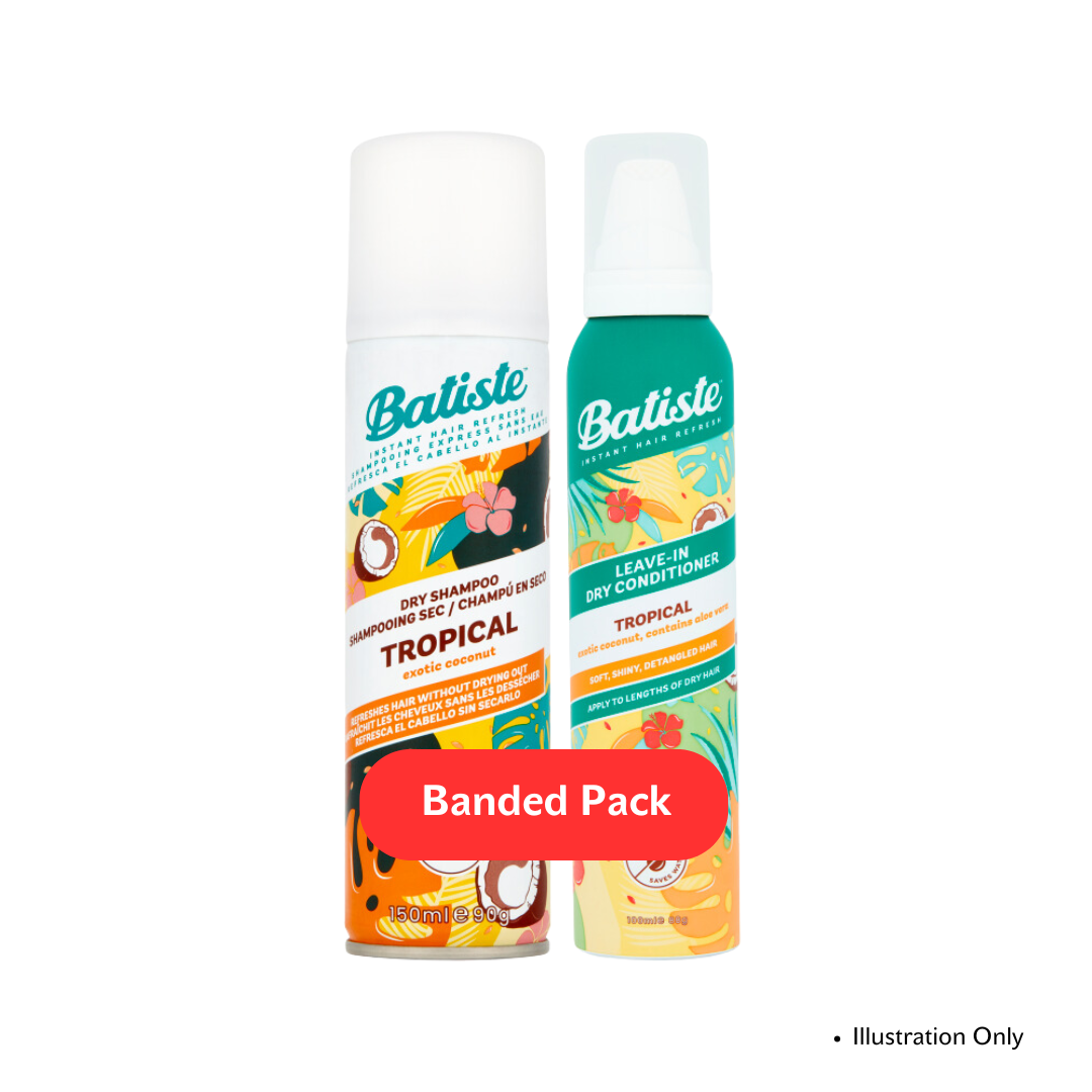 Batiste Tropical Banded Pack (Dry Shampoo & Dry Conditioner) 150ml + 100ml