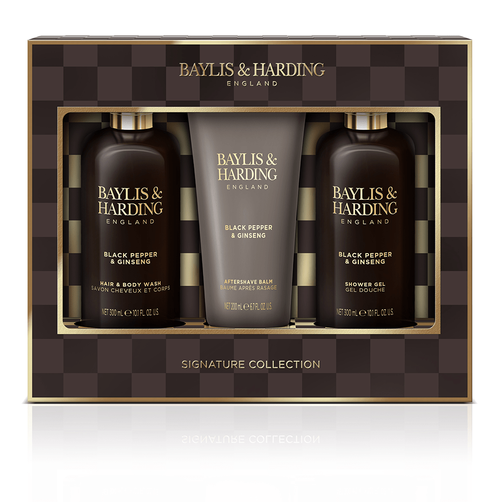 Baylis & Harding Black Pepper & Ginseng Luxury Bathing Trio Gift Set