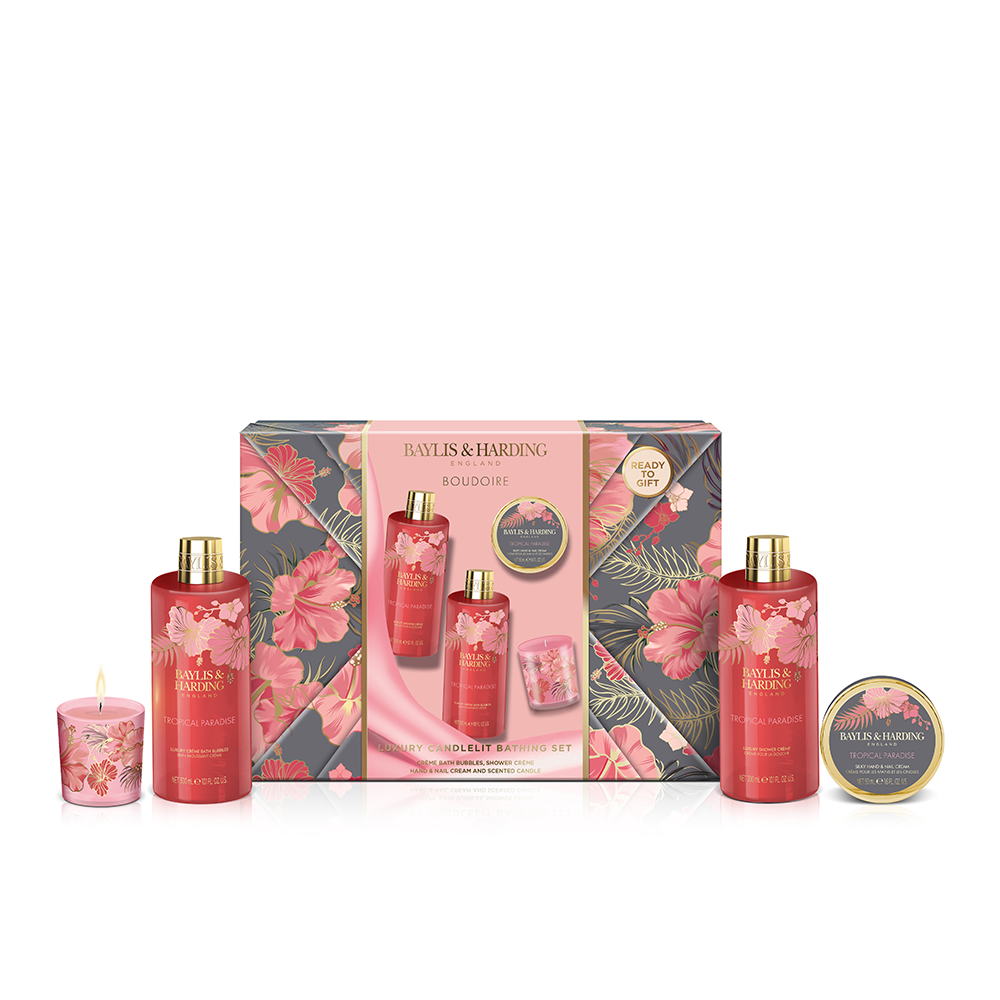 Baylis & Harding Boudoire: Tropical Paradise Gift Wrapped Candlelit Gift Set