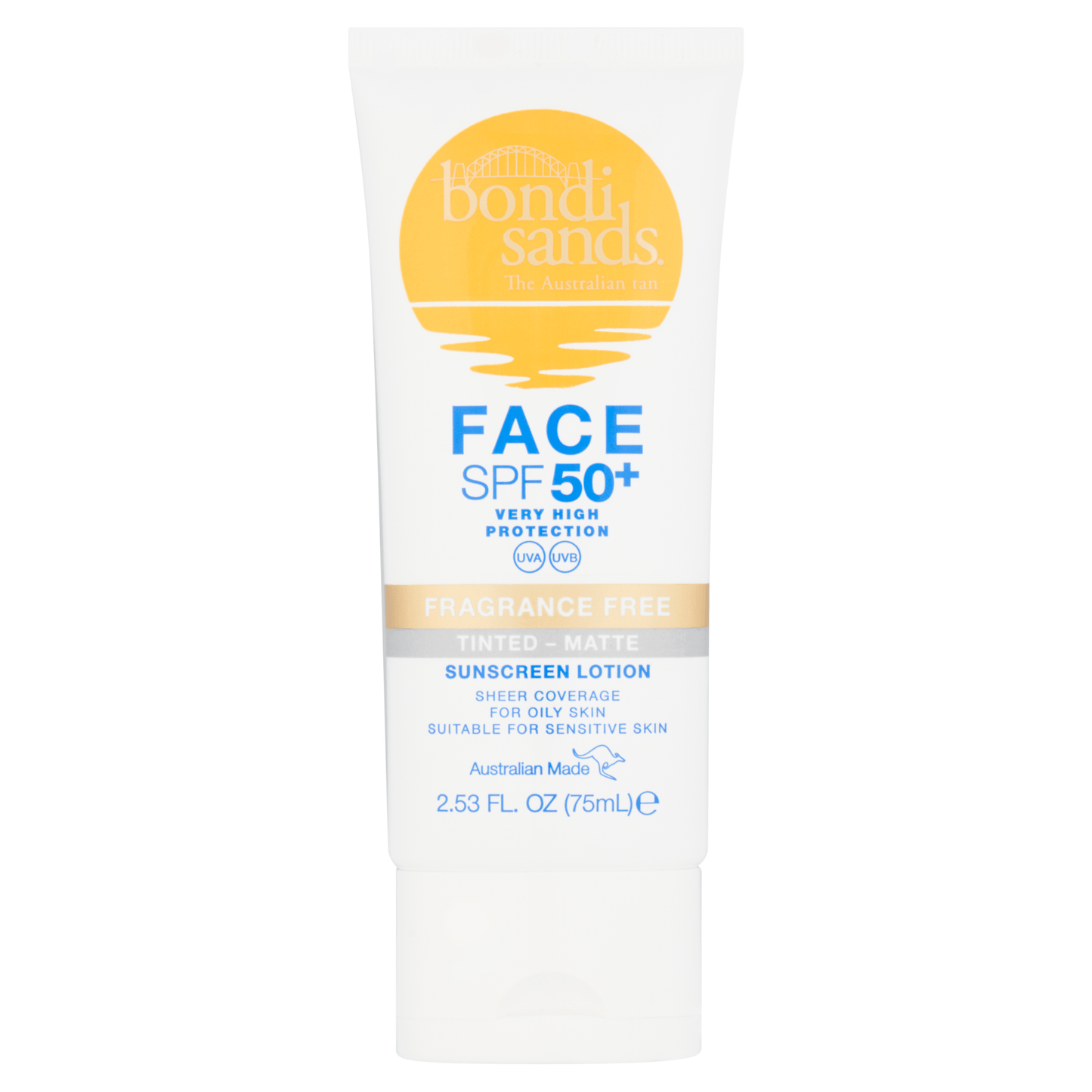 Bondi Sands SPF50+ Fragrance Free tinted Matte Face Lotion 75ml