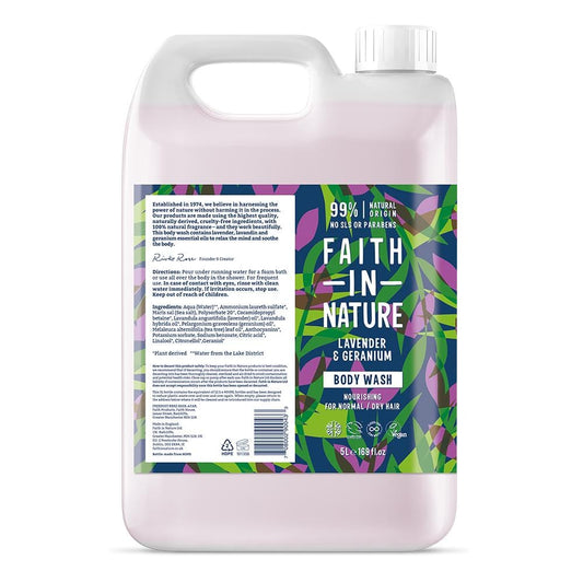 Faith In Nature Lavender & Geranium Body Wash 5 Litre