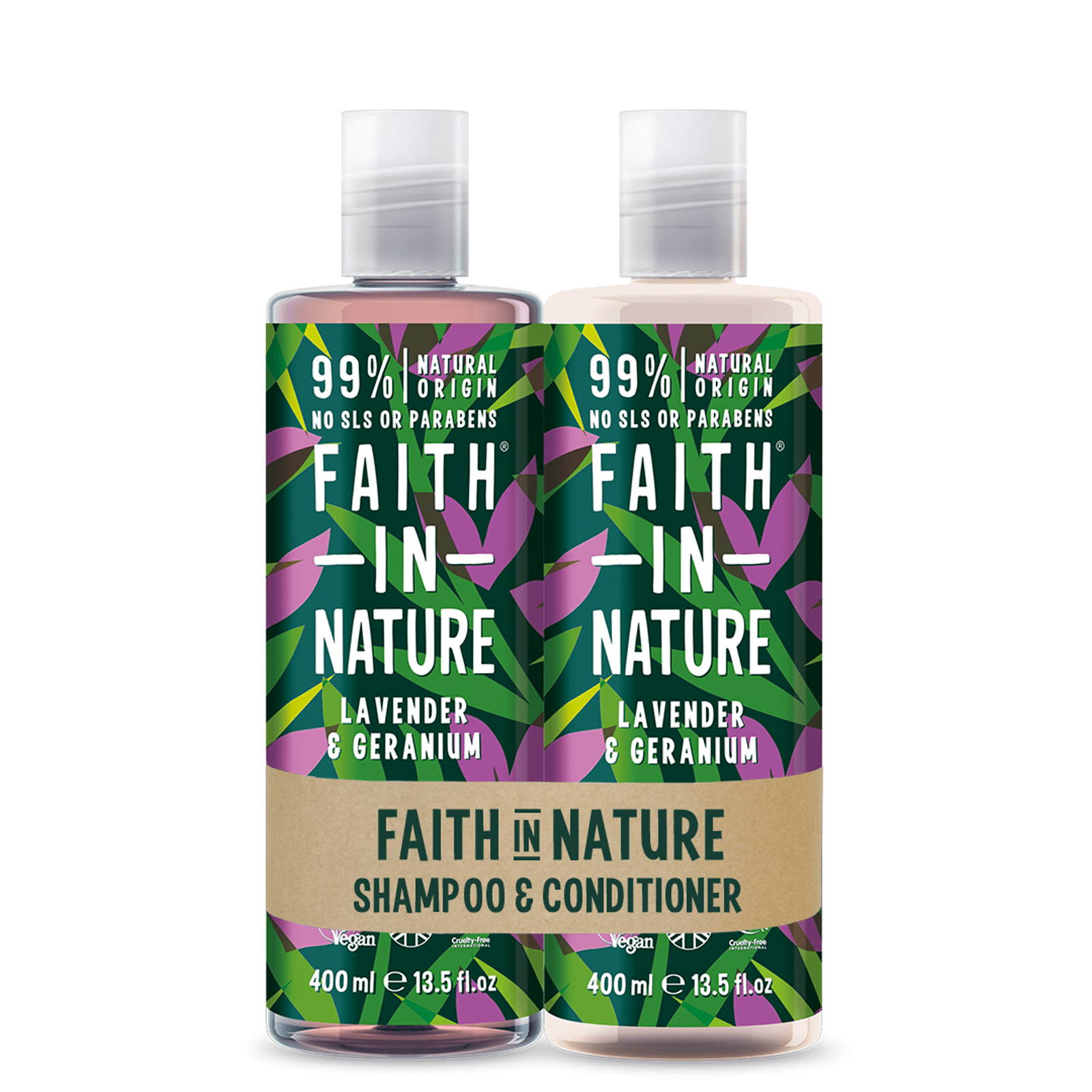 Faith In Nature Lavender & Geranium Shampoo & Conditioner Banded Pack  2 x 400ml