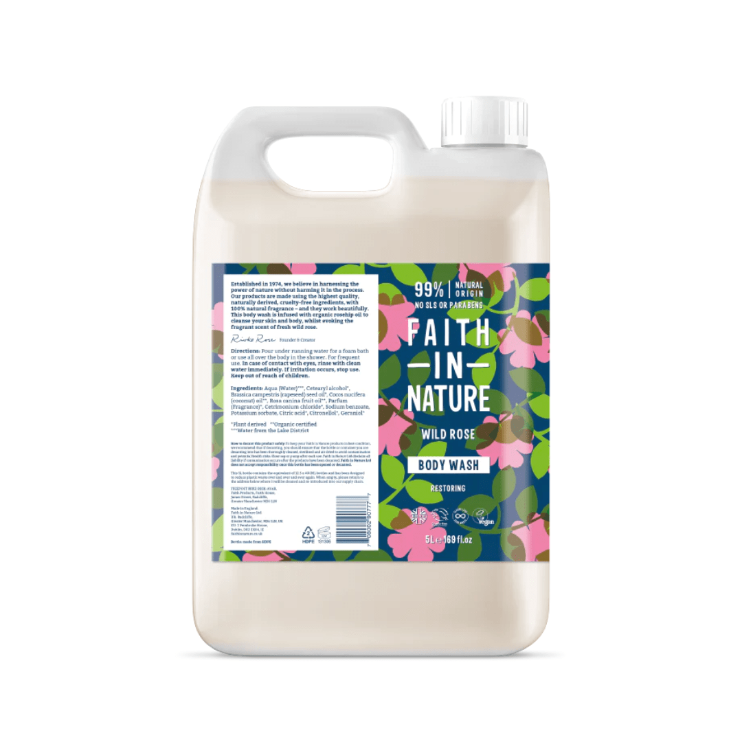 Faith In Nature Wild Rose Bodywash 5 Litre