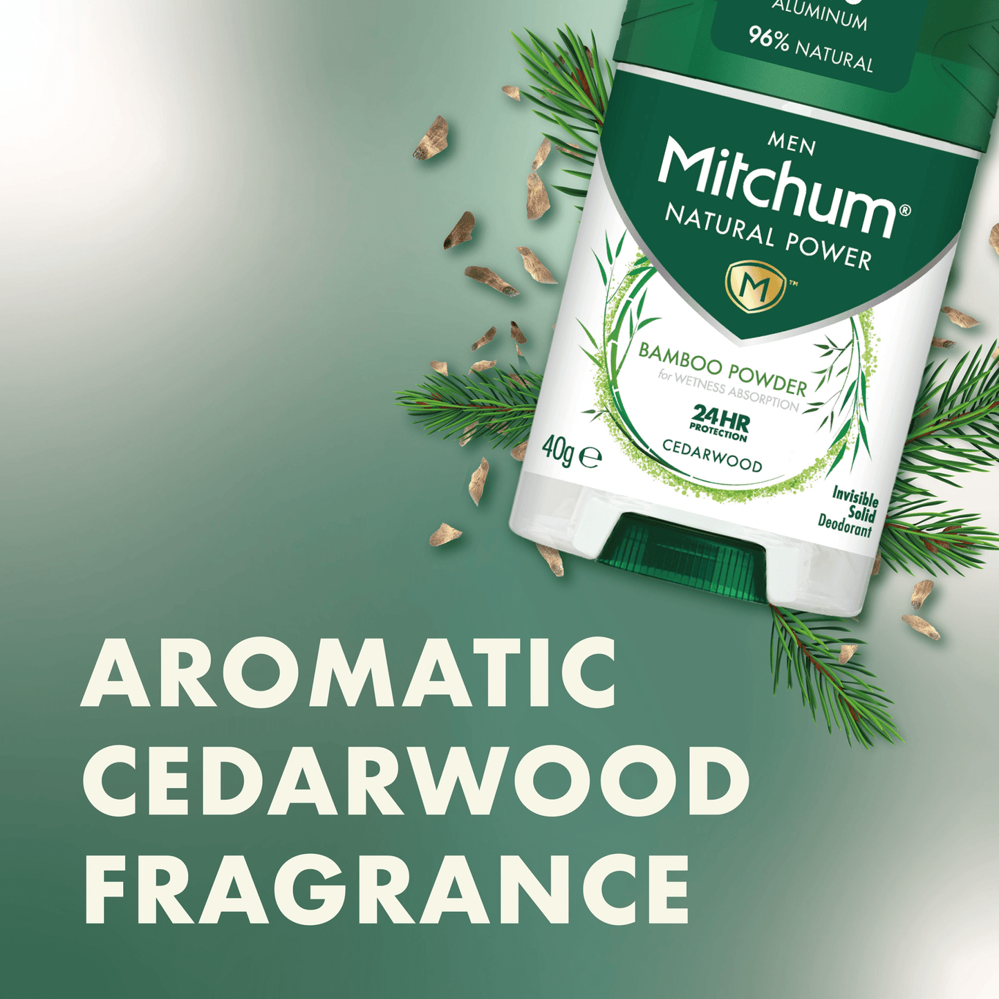 Mitchum Men Natural Powder Cedarwood Stick 40G