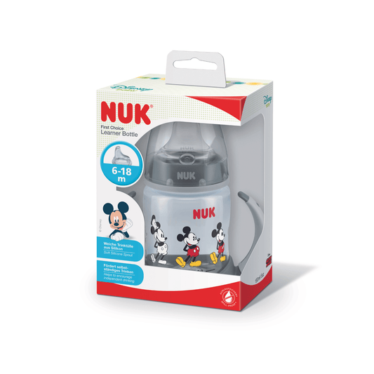 NUK Disney Mickey Mouse First Choice Learner Bottle with Temperature Control, 150ml, 6-18 months