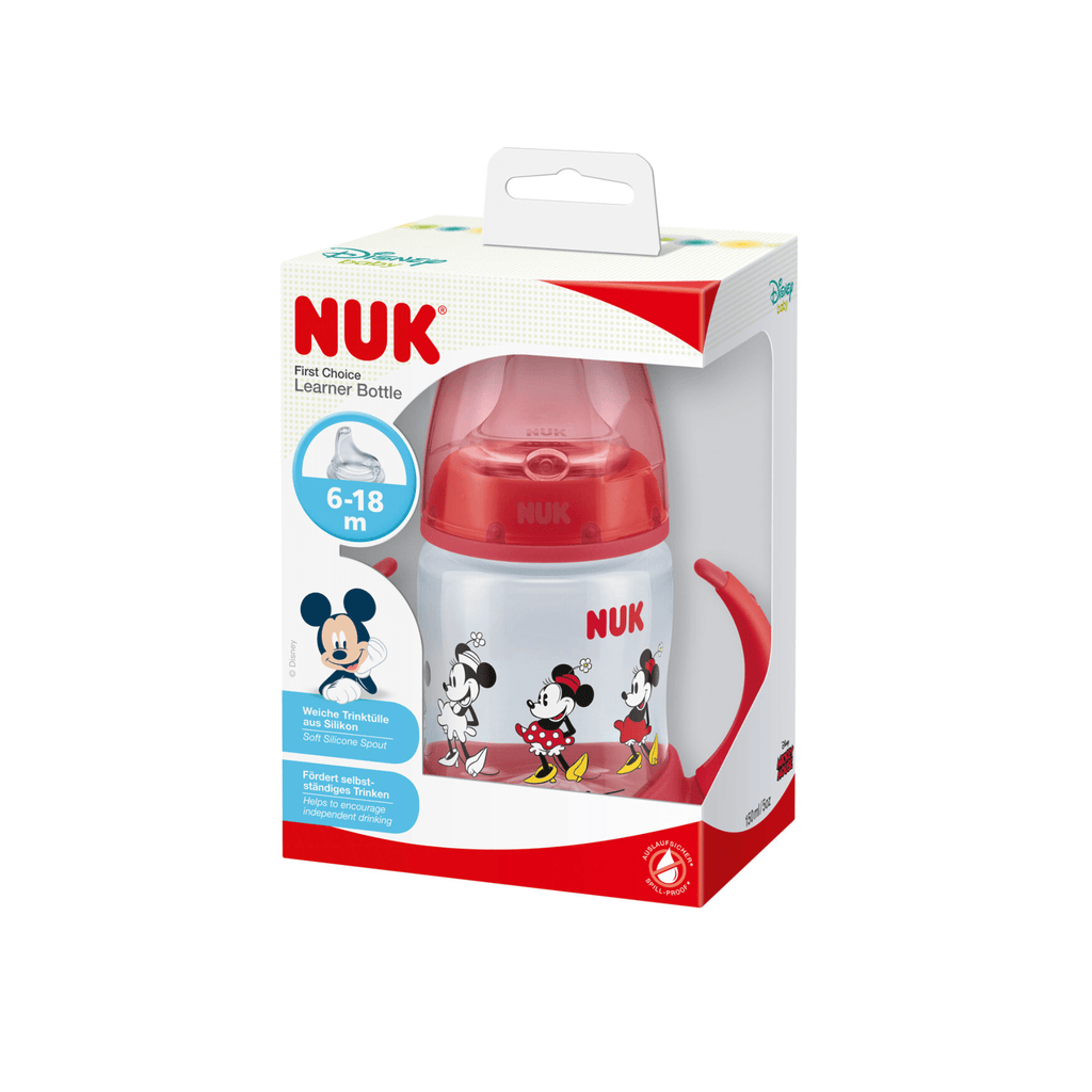 NUK Disney Minnie Mouse First Choice Learner Bottle with Temperature Control, 150ml, 6-18 months