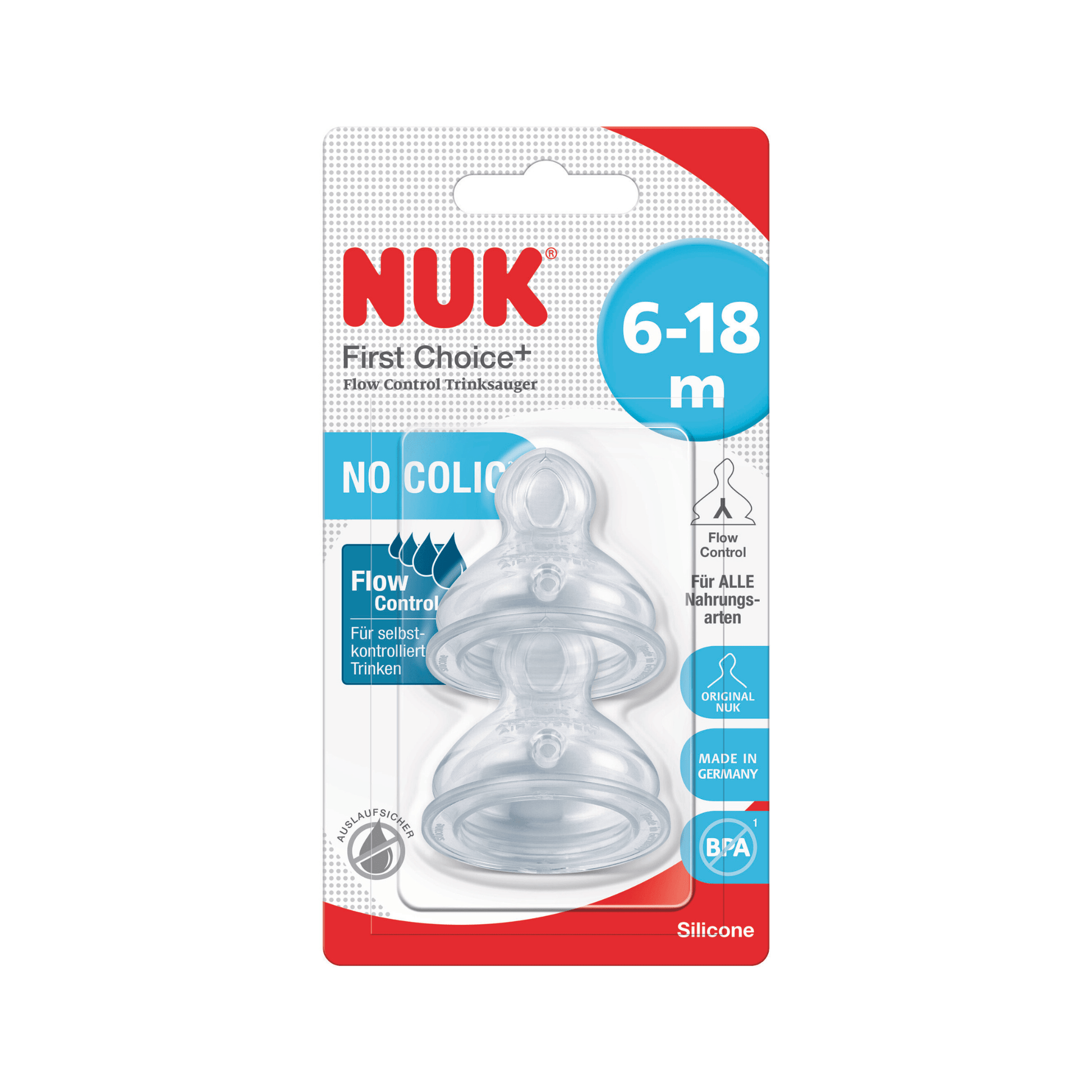 NUK First Choice+ Flow Control Teat 2 Pack