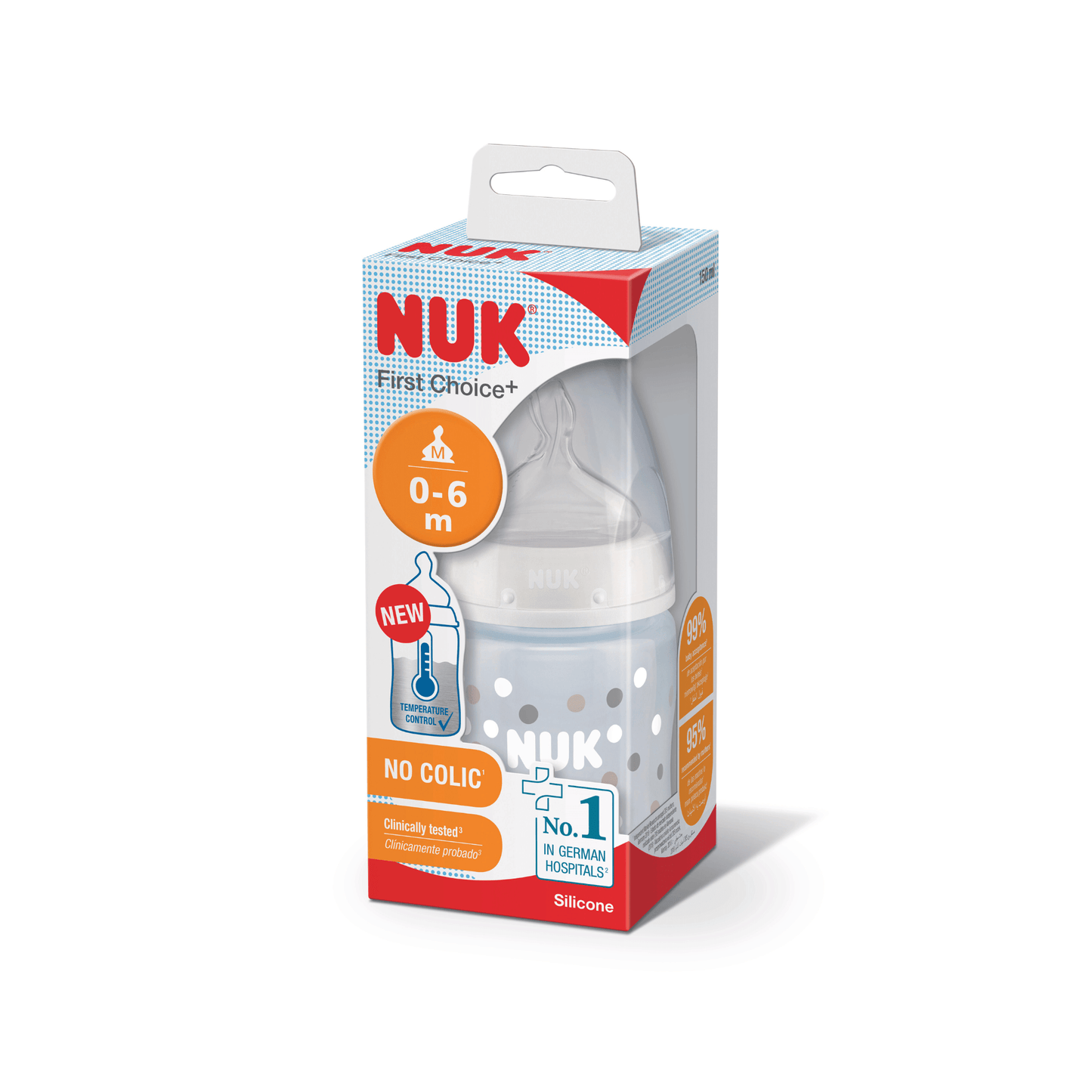 NUK First Choice+ Temperature Control Bottle with Silicone Teat 150ml