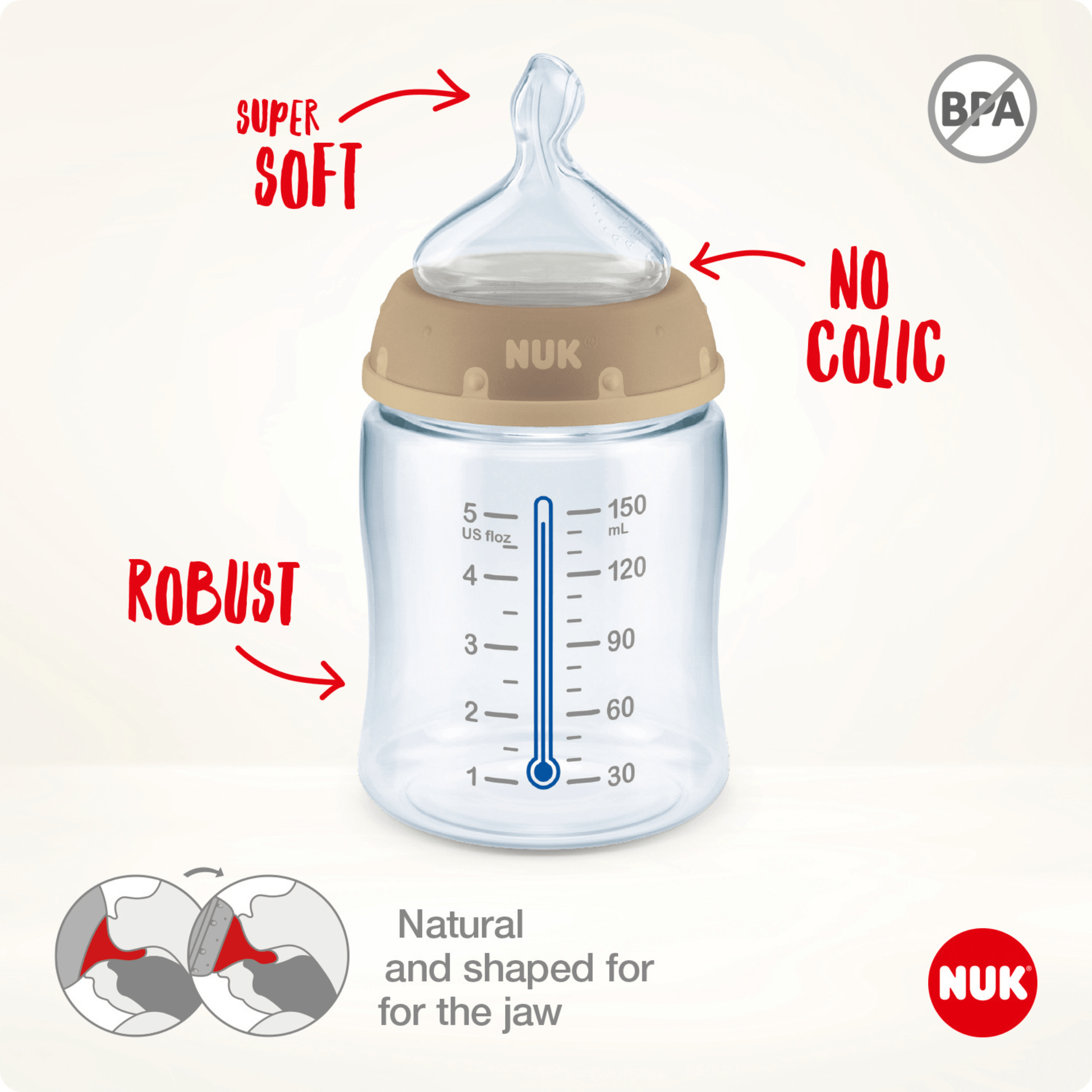 Nuk First Choice Temperature Control Latex Bottle 300Ml