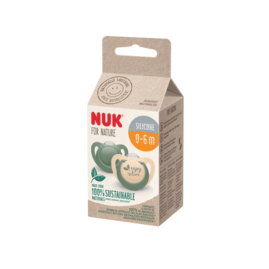 NUK For Nature Silicone Soother 0-6 Months Green 2 Pack