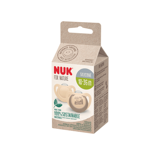 NUK For Nature Silicone Soother 18-36 Months Cream 2 Pack