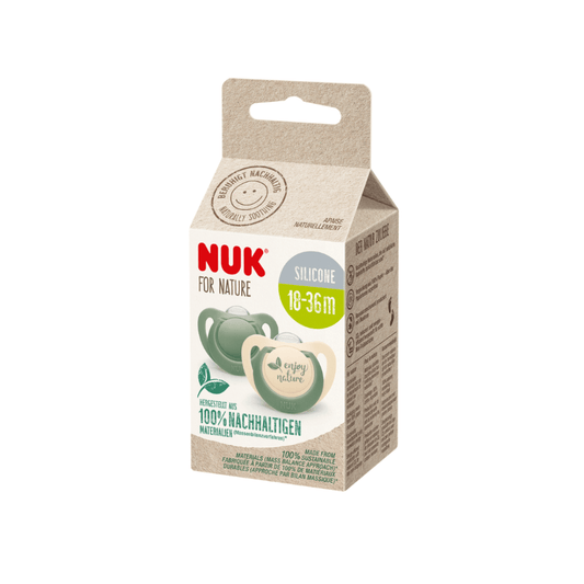 NUK For Nature Silicone Soother 18-36 Months Green 2 Pack