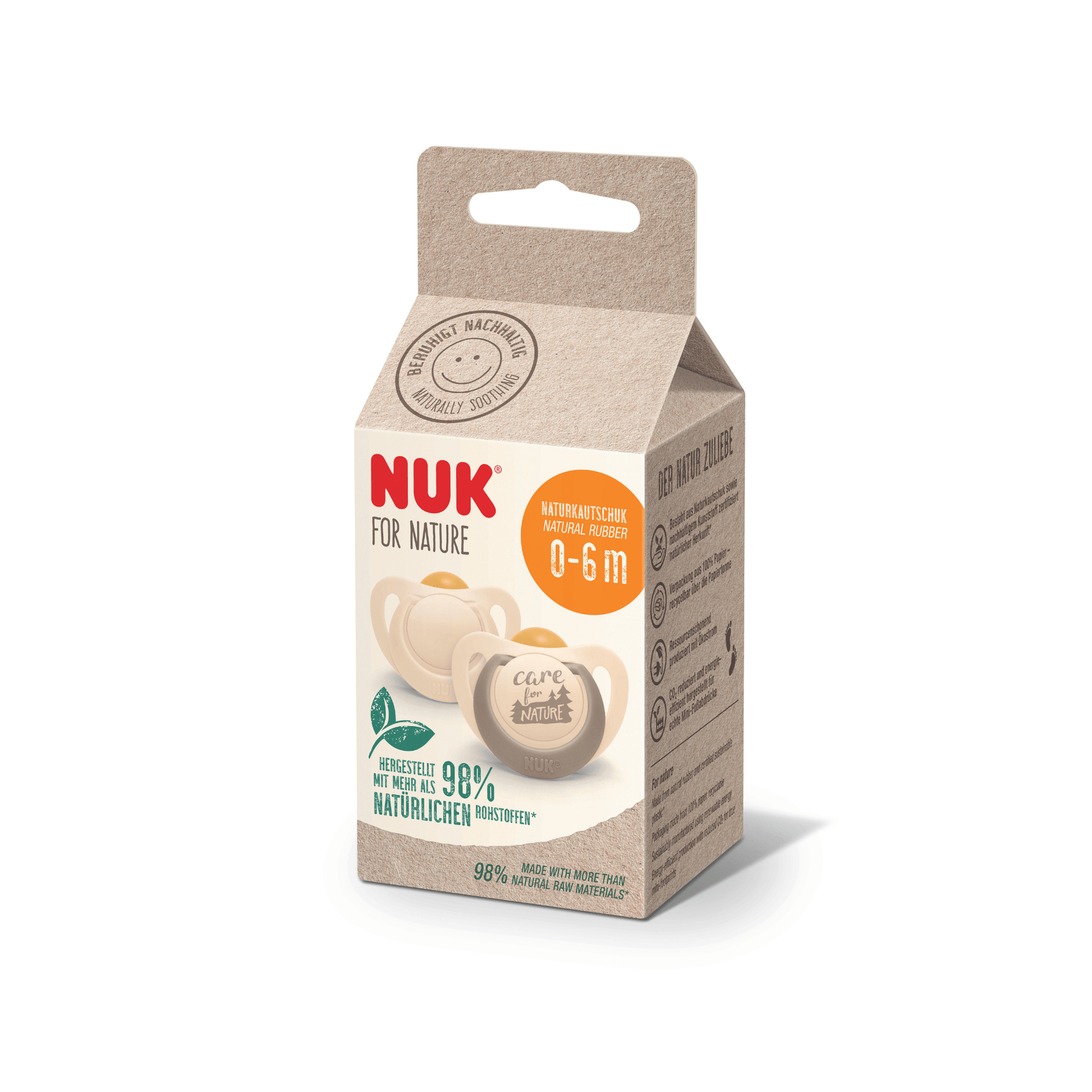 NUK For Nature Soother Cream 0-6 Months - 2 Pack