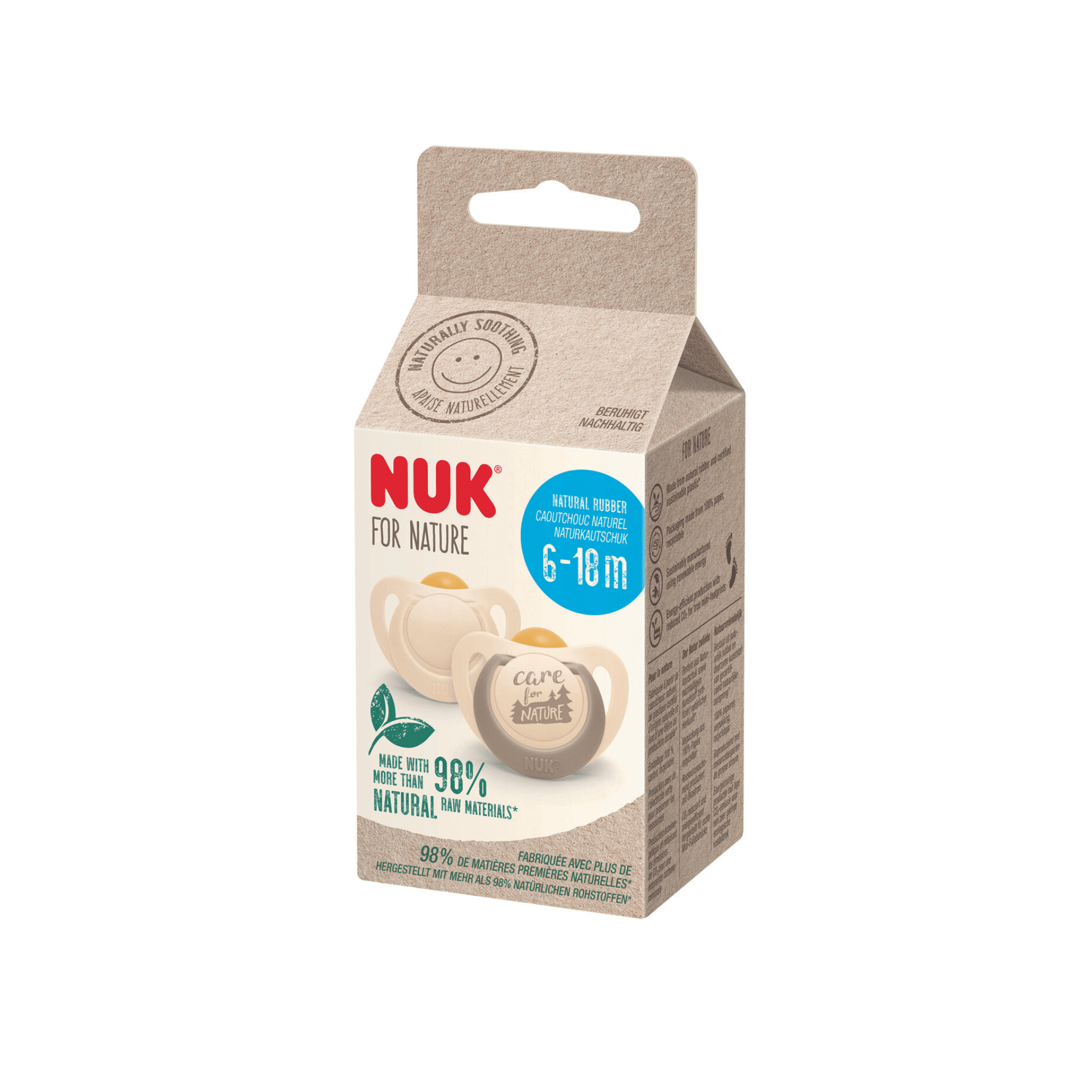 NUK For Nature Soother Cream 6-18 Months - 2 Pack