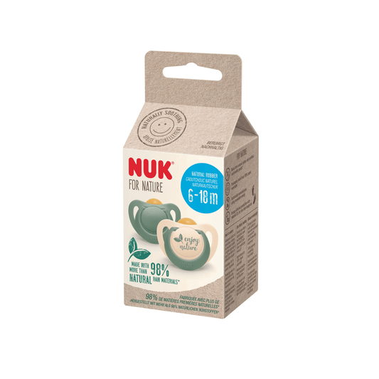 NUK For Nature Soother Green 6-18 Months - 2 Pack