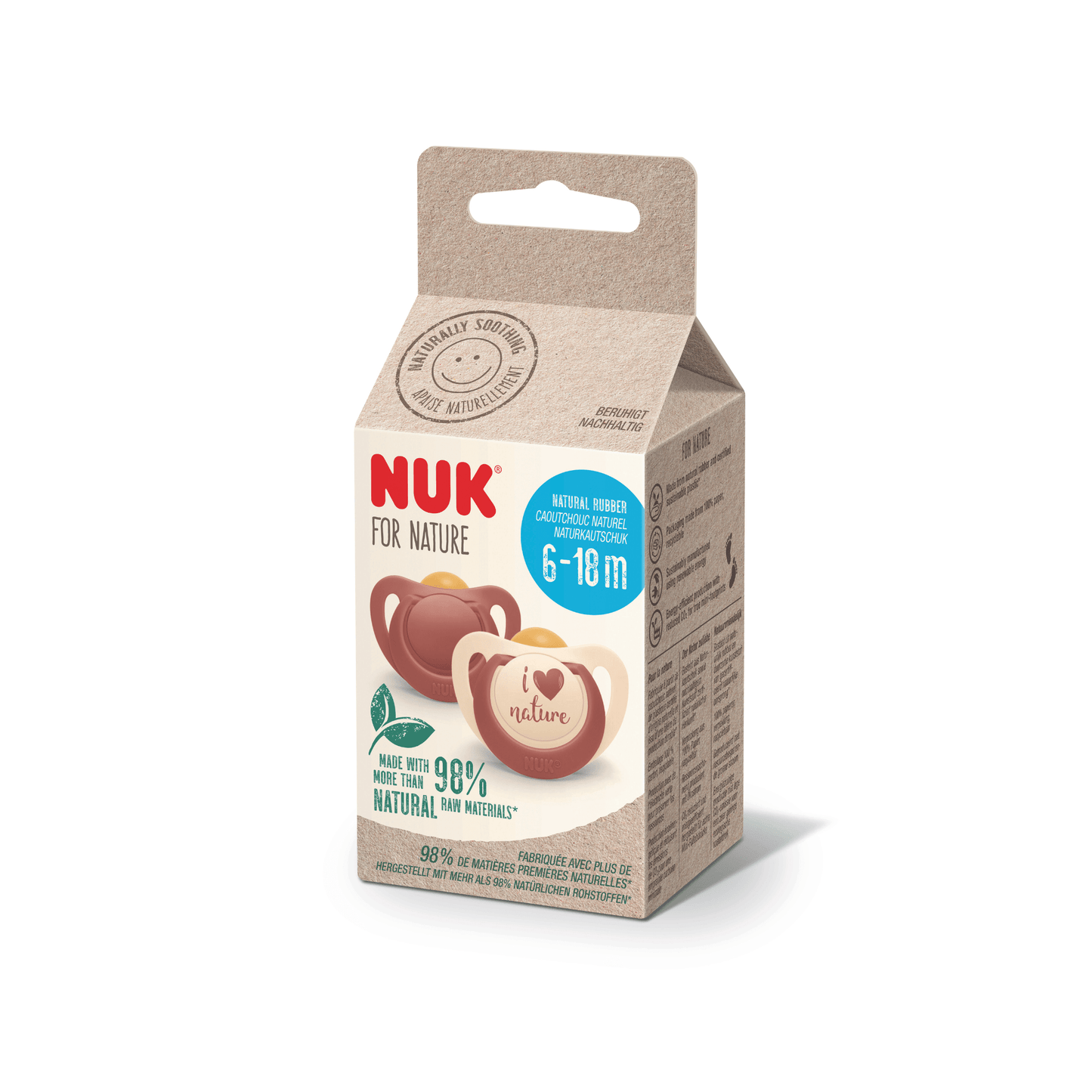 NUK For Nature Soother Red 6-18 Months - 2 Pack