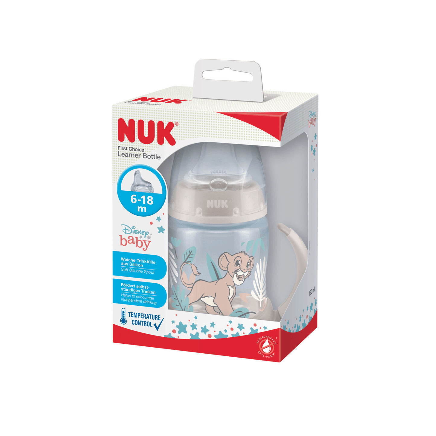 NUK Lion King First Choice Learner Bottle 150ml 6-18 Months