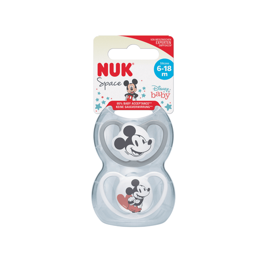 NUK Mickey Mouse Space Soother 6-18 Months - 2 Pack