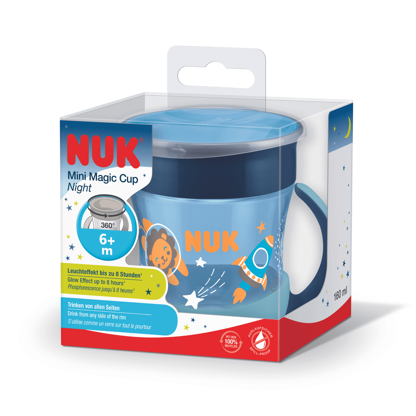 NUK Mini Magic Glow in the Dark Blue Cup (6m+) 160ml