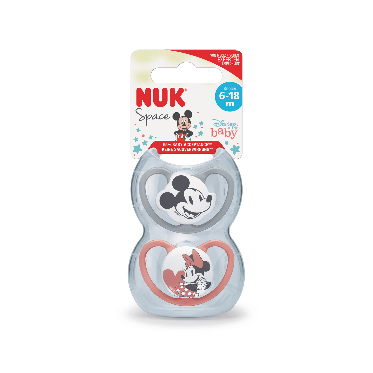 NUK Minnie Mouse Space Soother Size 2 - 2 Pack