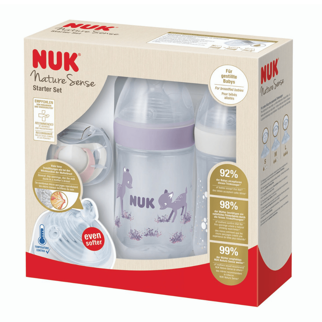 NUK Nature Sense Twin Set with Temperature Control Pink