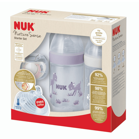 NUK Nature Sense Twin Set with Temperature Control Pink