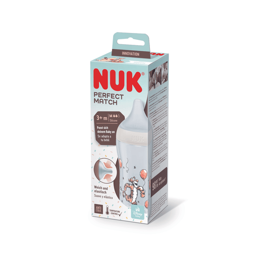 NUK Perfect Match 260ml  Temperture Control Tigger Medium Teat 1pk