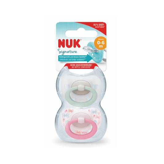 NUK Signature Soother Pink Size 1 (0 - 6m) 2 Pack