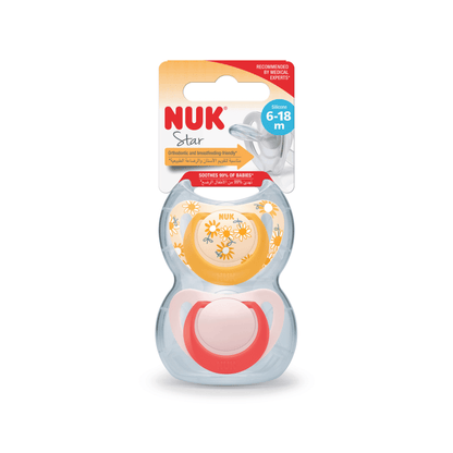 Nuk Star Silicone Soother 6 18 Months 2 Pack