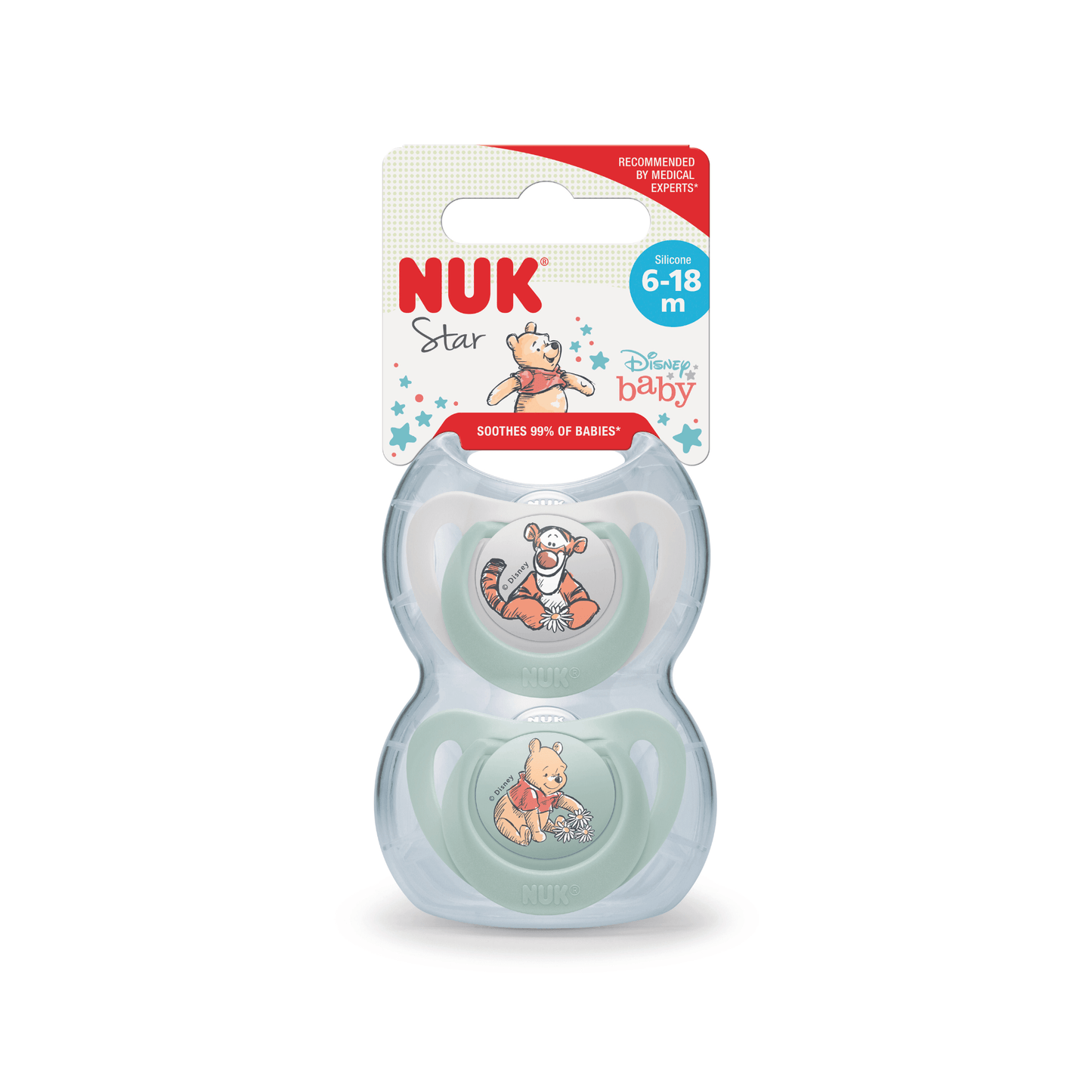 NUK Winnie the Pooh Star Soother 6-18 Months 2 Pack