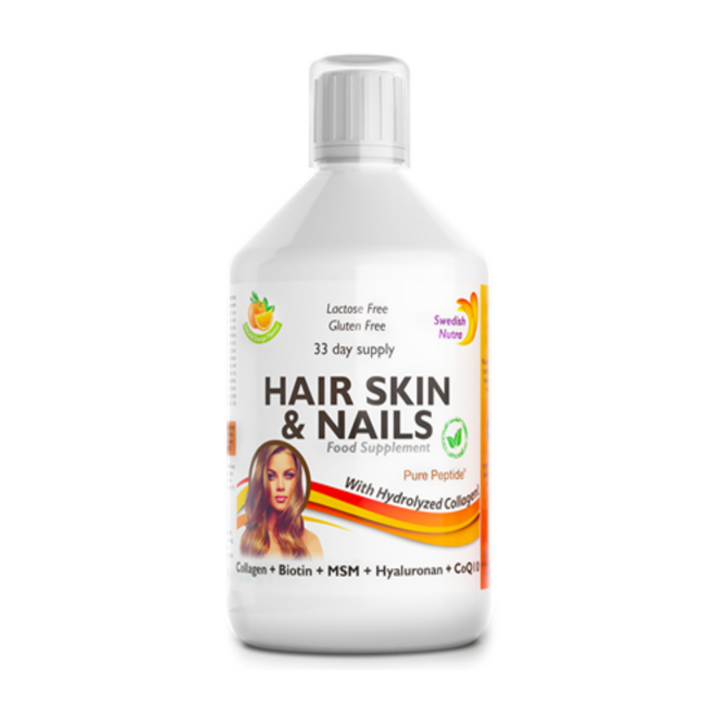 Swedish Nutra Hair Skin Nails Supplement Liquid 500ml