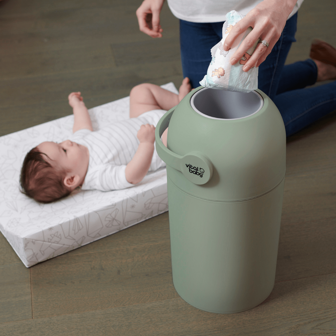 Odour Trap Nappy Disposal System Sage Green