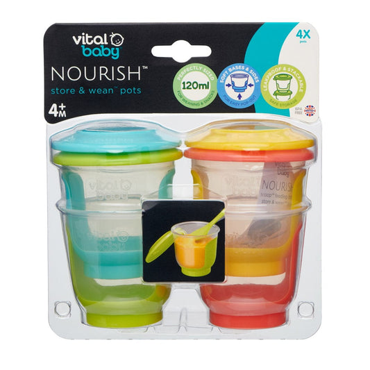 Vital Baby NOURISH Weaning Pots 120ml 4 Piece